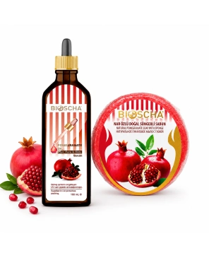 BIOSCHA sada Granátové jablko | Sérum + houbička s mýdlem
